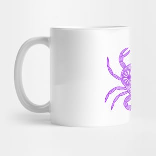 Mandala Crab (purple and white) Mug
